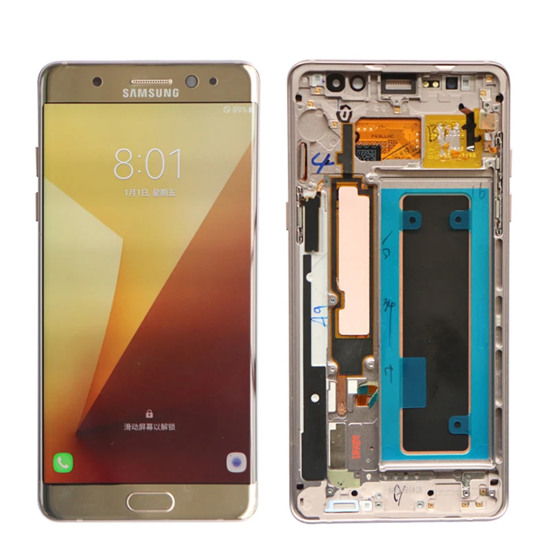 Оригинальный ЖК экран 5 7 дюйма для SAMSUNG GALAXY Note FE N930 N930F сменный дигитайзер
