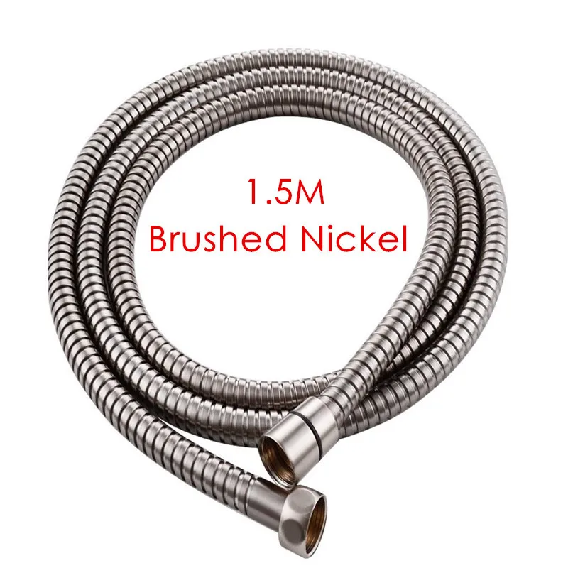 Brushed Nickel Rolya 1,5 метров Длина гибкие Ручной шланг для душа душевая трубка замена Никель матовый/черный/белый/хром/золотой/Античная коричневый - Цвет: Brushed Nickel