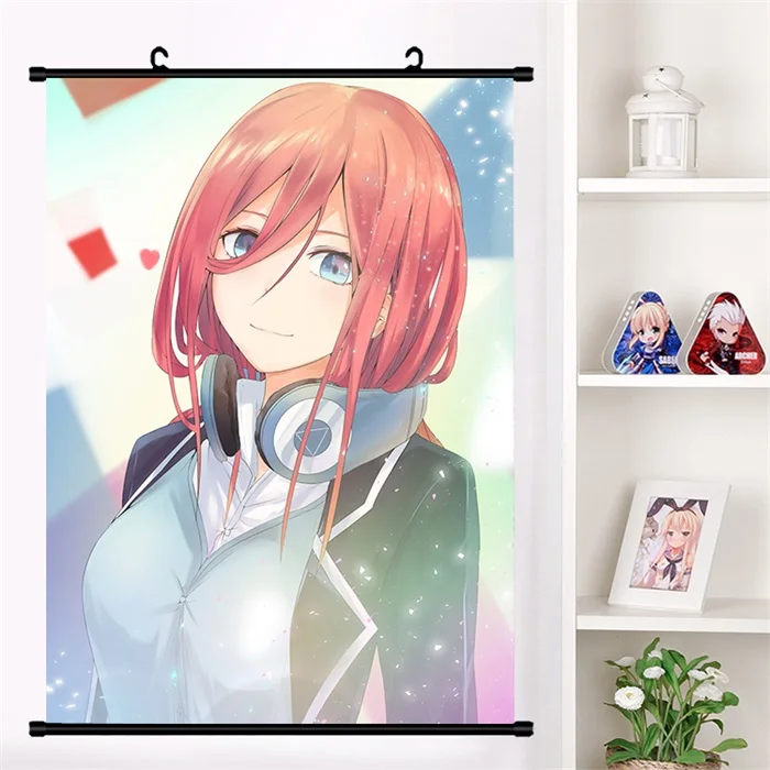 N Японское аниме Go-Toubun no Hanayome Nakano Miku настенный свиток Фреска плакат мультфильм настенные подвесные плакаты коллекция домашнего декора искусство - Цвет: N