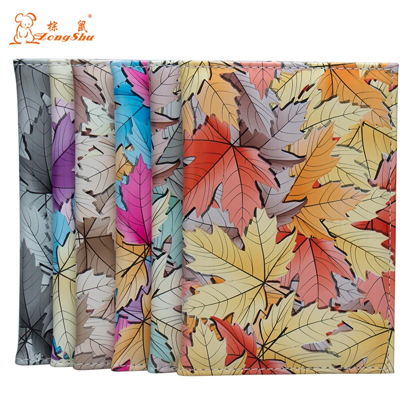 

Zongshu maple leaf Travel Passport Holder Cover PU Leather ID Card Travel Ticket Pouch Packages Passport Covers