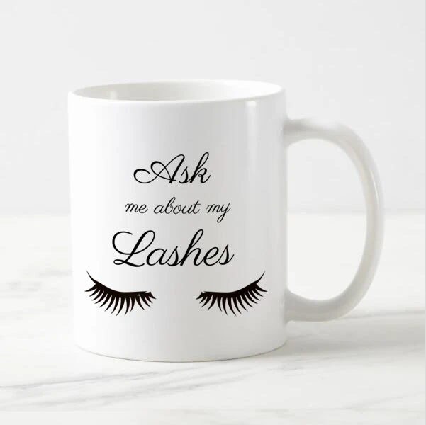 Новая современная кофейная кружка спросите меня о моих ресницах чашки для чая