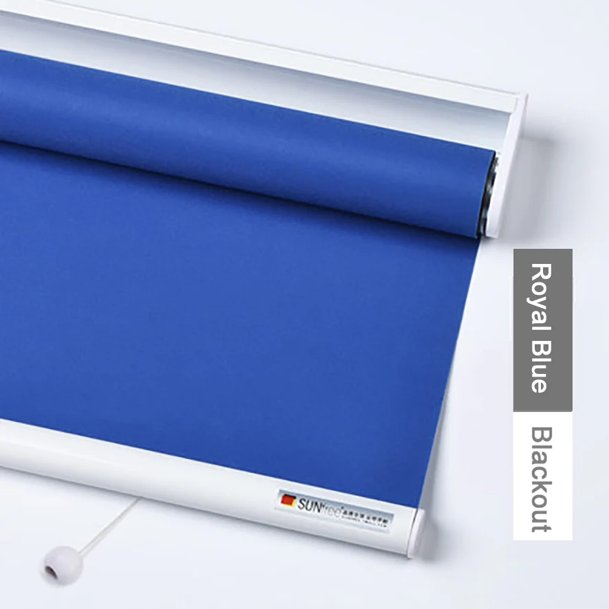Blackout Royal Blue SUNFREE Пружинные рулонные шторы система экономии труда Автоматическая рольставни для офиса/Kitch/спальни сделано для измерения - Цвет: Blackout Royal Blue