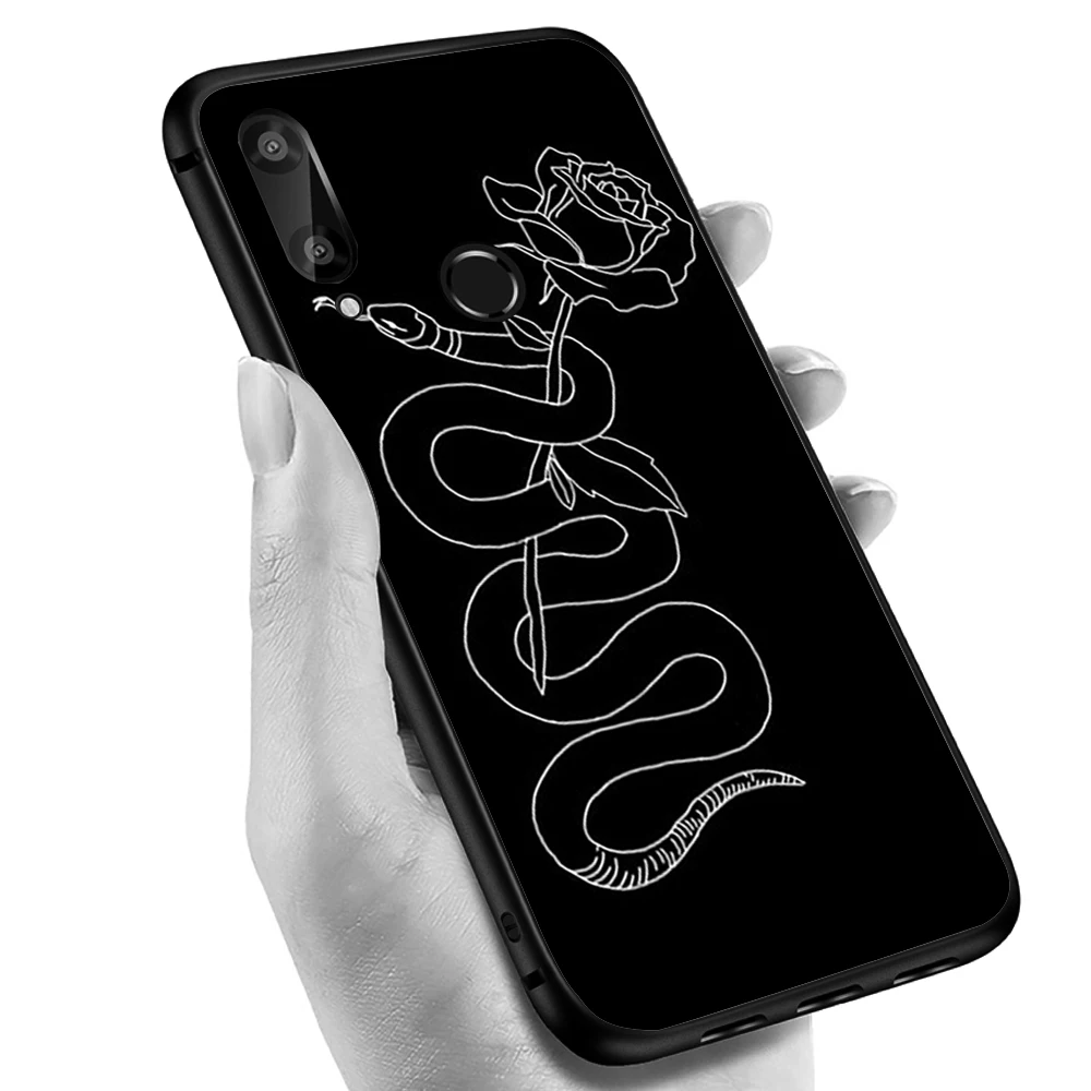 Черный ТПУ Мягкий Телефон футляр для Redmi 4x 6a Череп Змея Note 5 6 Pro задние чехлы |