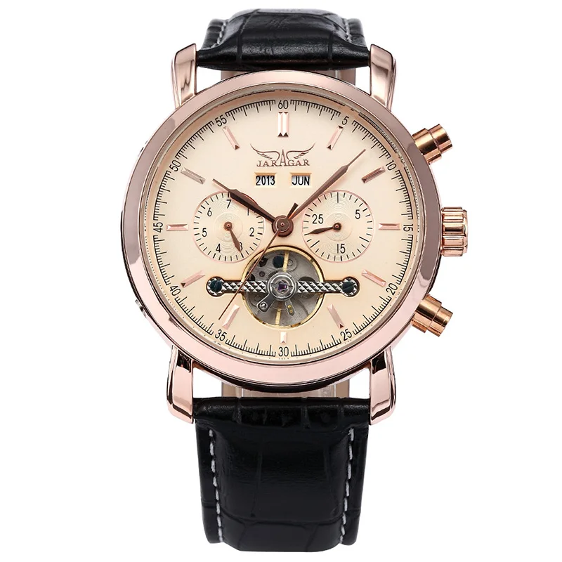JARAGAR Мужские наручные часы Tourbillon Мужские механические часы Дата Календарь Неделя Месяц многофункциональные наручные часы erkek kol saati