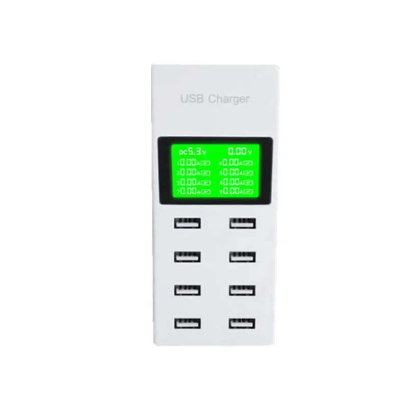 8 портов USB настенное зарядное устройство LED экран дисплея США ЕС Великобритании