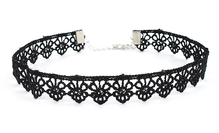 Черный кружевной чокер женский Бархатный стрелы колье с кулонами из листьев