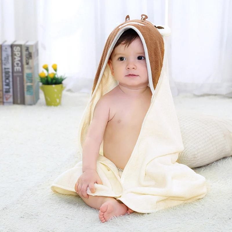 1 шт 100% хлопок Bathtowels для мальчиков и девочек мягкие с капюшоном банные полотенца