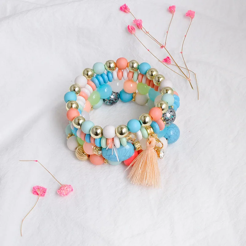 Модный весенне-летний модный женский Комплект браслетов 3 шт./лот