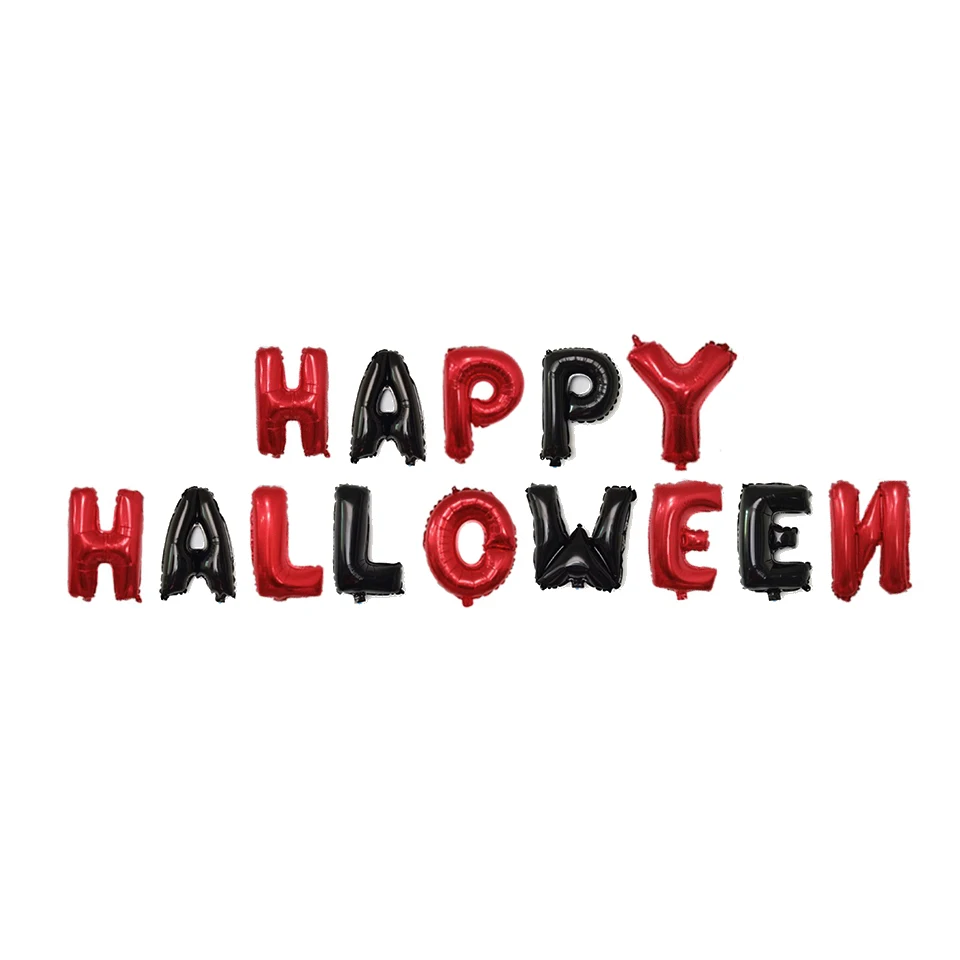 

Tronzo Happy Halloween Letter Foil Balloon Halloween Decoration 16inch Pumpkin Gold Alphabe Air Balloons Horror Party Supplies