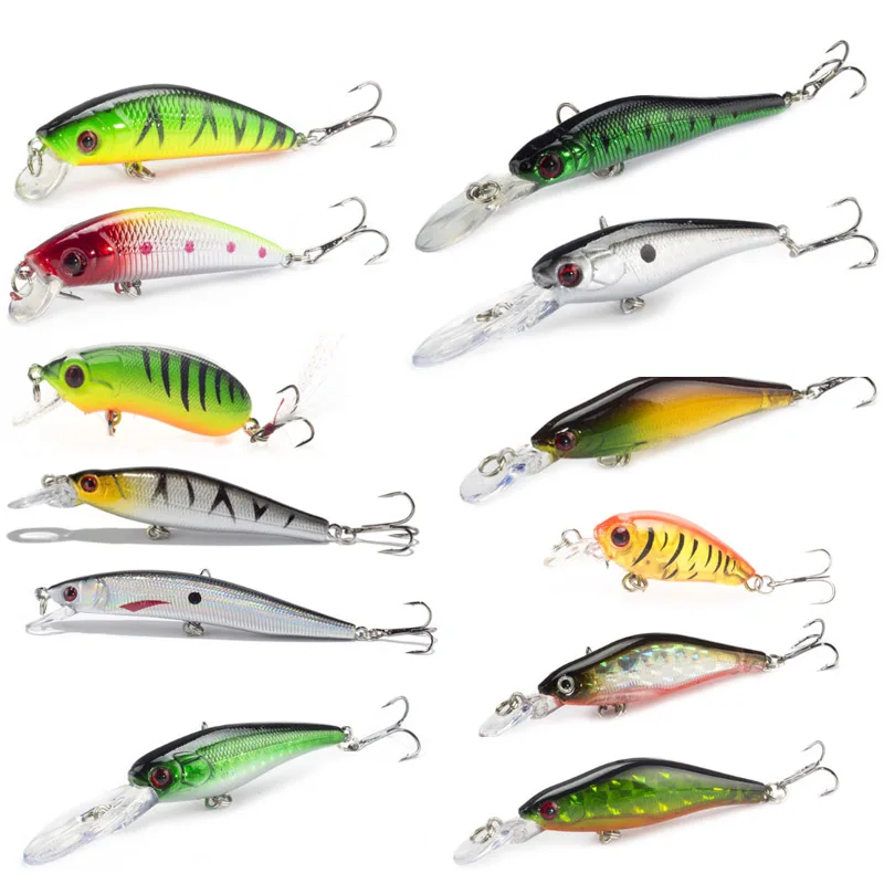 SEALURER 1 шт. Рыболовная Приманка Minnow жесткая приманка с 2 рыболовными крючками