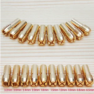 0,5-3,2 мм 10 шт.компл. латунный патрон цанги 4,3 мм хвостовик для Dremel вращающийся инструмент золотой