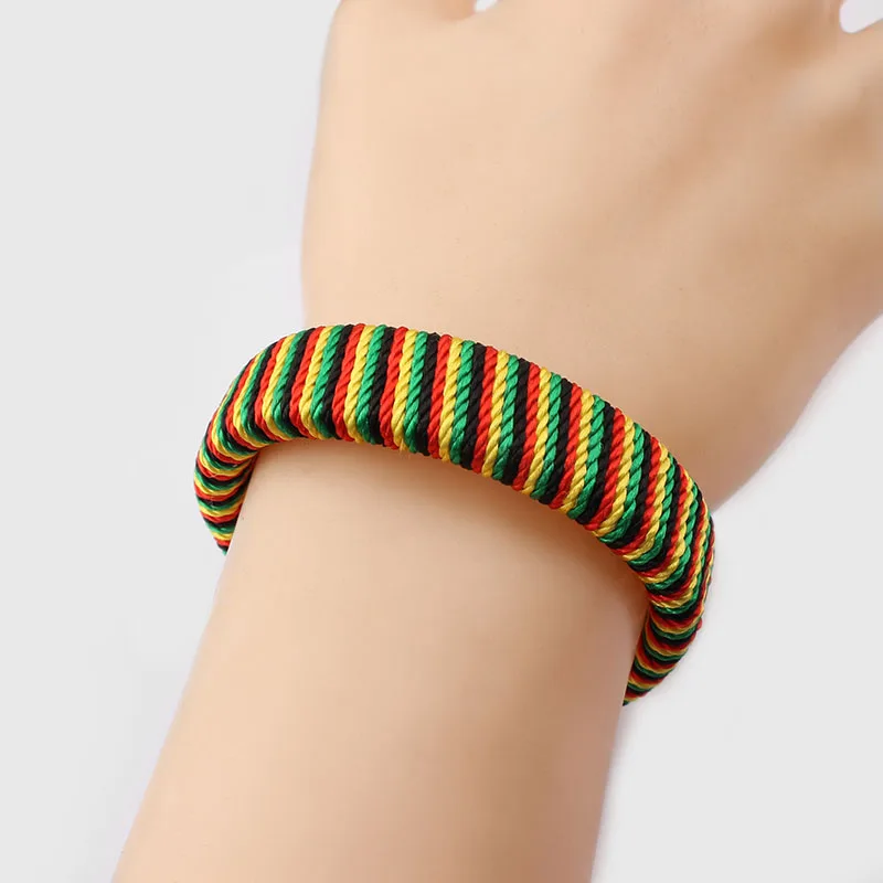 Браслет из шелкового шнура Rasta кожаный браслет с хлопковой обмоткой регулируемый
