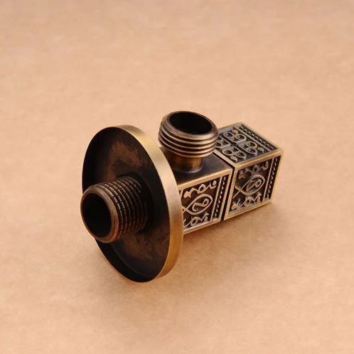 Кран запасные части 1/2 "x 1/2" античная латунь ванная комната угол стоп клапан