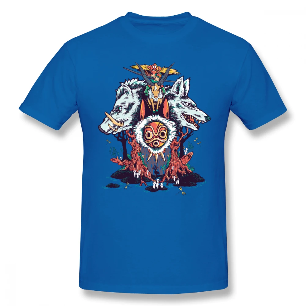 Хаяо Миядзаки аниме Принцесса Mononoke Him Ashitaka Футболка мягкий короткий рукав круглый вырез S-6XL футболка - Цвет: Синий