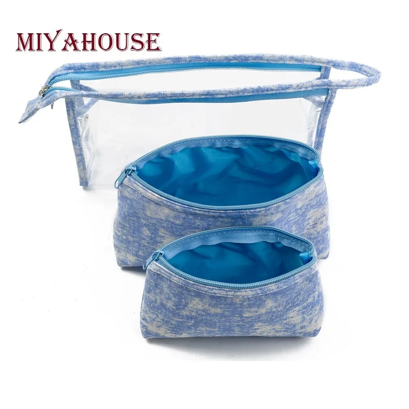 Miyahouse 3 шт./компл. Водонепроницаемый Для женщин косметичка из ПВХ и amp; парусиновая обувь; женская обувь для путешествий, сумочка, косметичка Портативный женская косметичка