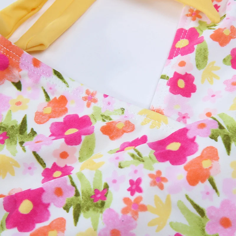 Детский купальник для девочек крупных детей Купальник с цветочным принтом