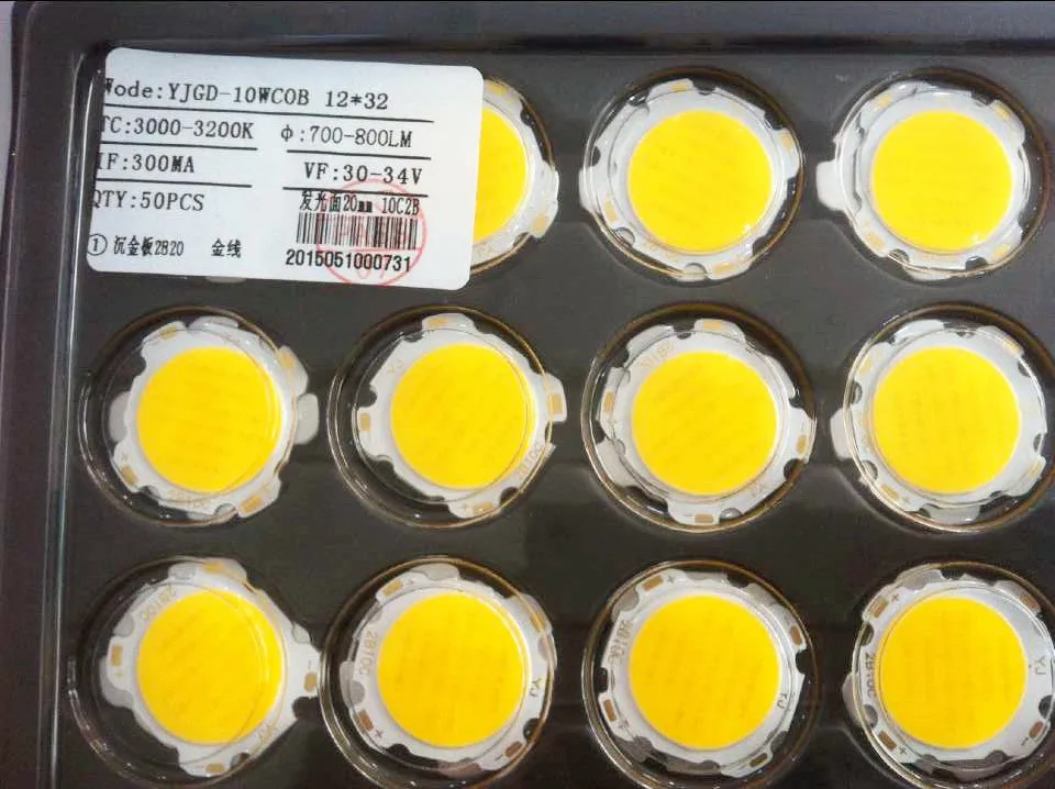 10 шт./лот COB LED Мощный чистый белый теплый внешний источник света 3 Вт 5 7 300 мА