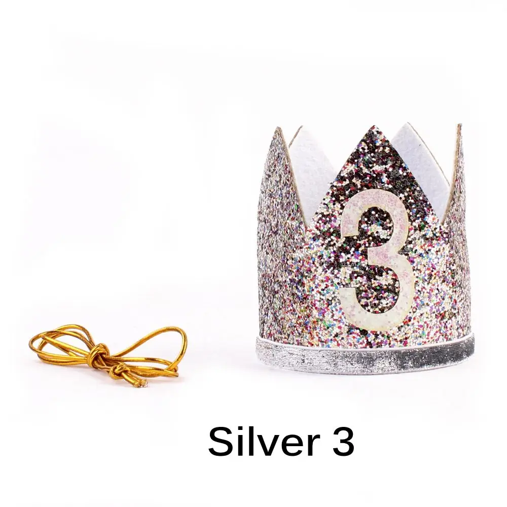 3 silver Цветочная корона, детская корона для первого дня рождения, Цветочная тиара, повязка на голову для мальчиков и девочек, вечерние головные уборы, повязки для волос, вечерние аксессуары - Цвет: 3 silver