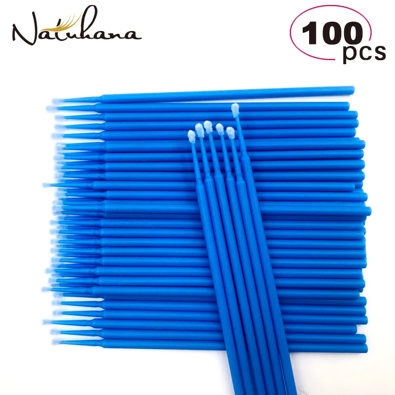 NATUHANA 100 шт. Одноразовые микро кисти ресницы расширение Удаление ресниц щётка для