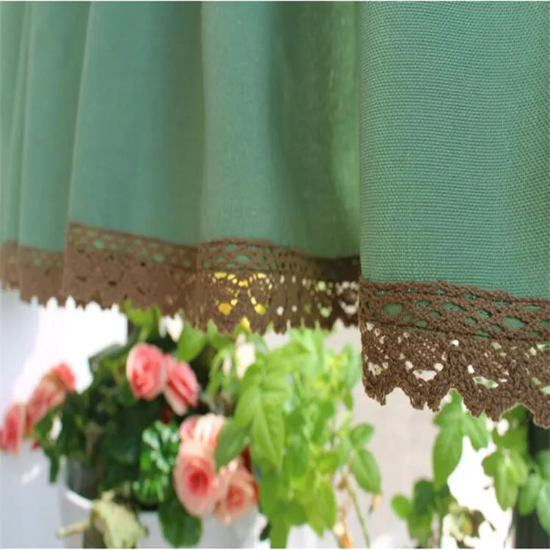 Free Shipping Quality Pastoral Green Curtain Lovely Lace Coffee Drapes Kitchen Closet Short Small Blinds Home Winder Decora | Дом и сад