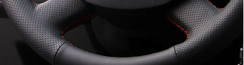 GNUPME черный искусственный кожаный чехол рулевого колеса автомобиля для Ford Focus 2 2005- Специальные Ручные сшитые рулевые чехлы