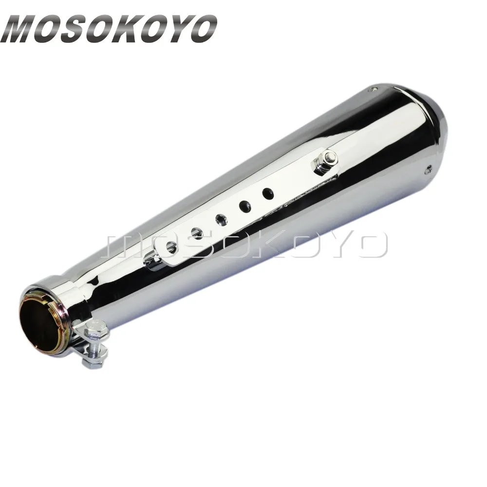 17 &quotХромированный выхлопной глушитель Cafe Racer 35 41 мм для труб уничтожитель дБ