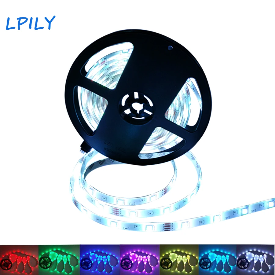LPILY SMD 5050 RGB Светодиодные ленты свет 5 м 30 светодиодный s/М DC 12 В лента диода гибкая