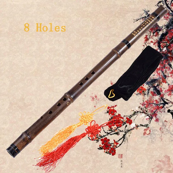 Классическая китайская бамбуковая флейта с 8 отверстиями Xiao dizi Фиолетовый Бамбук