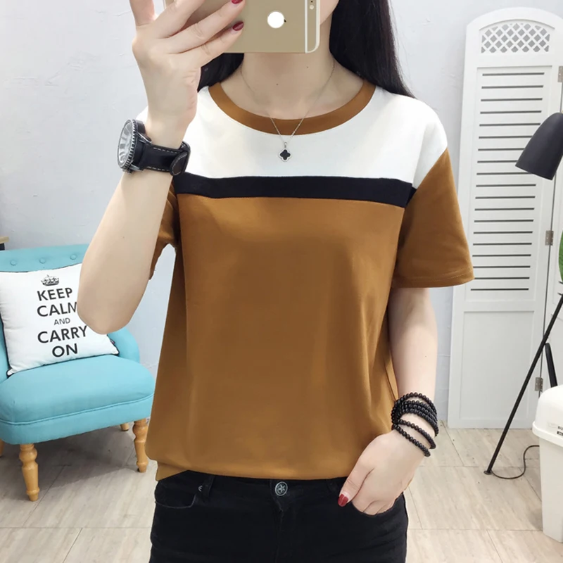 2021 летняя футболка с коротким рукавом женские топы Camisas Mujer Футболка женская
