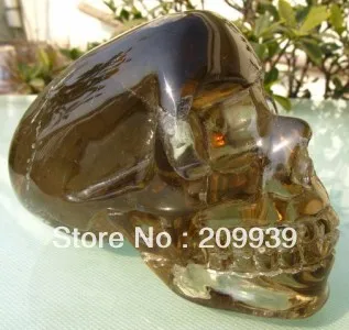 huij 00261 Natural Smoke Quartz crystal Carved Skeleton Healing SKUll Special discount 40% |