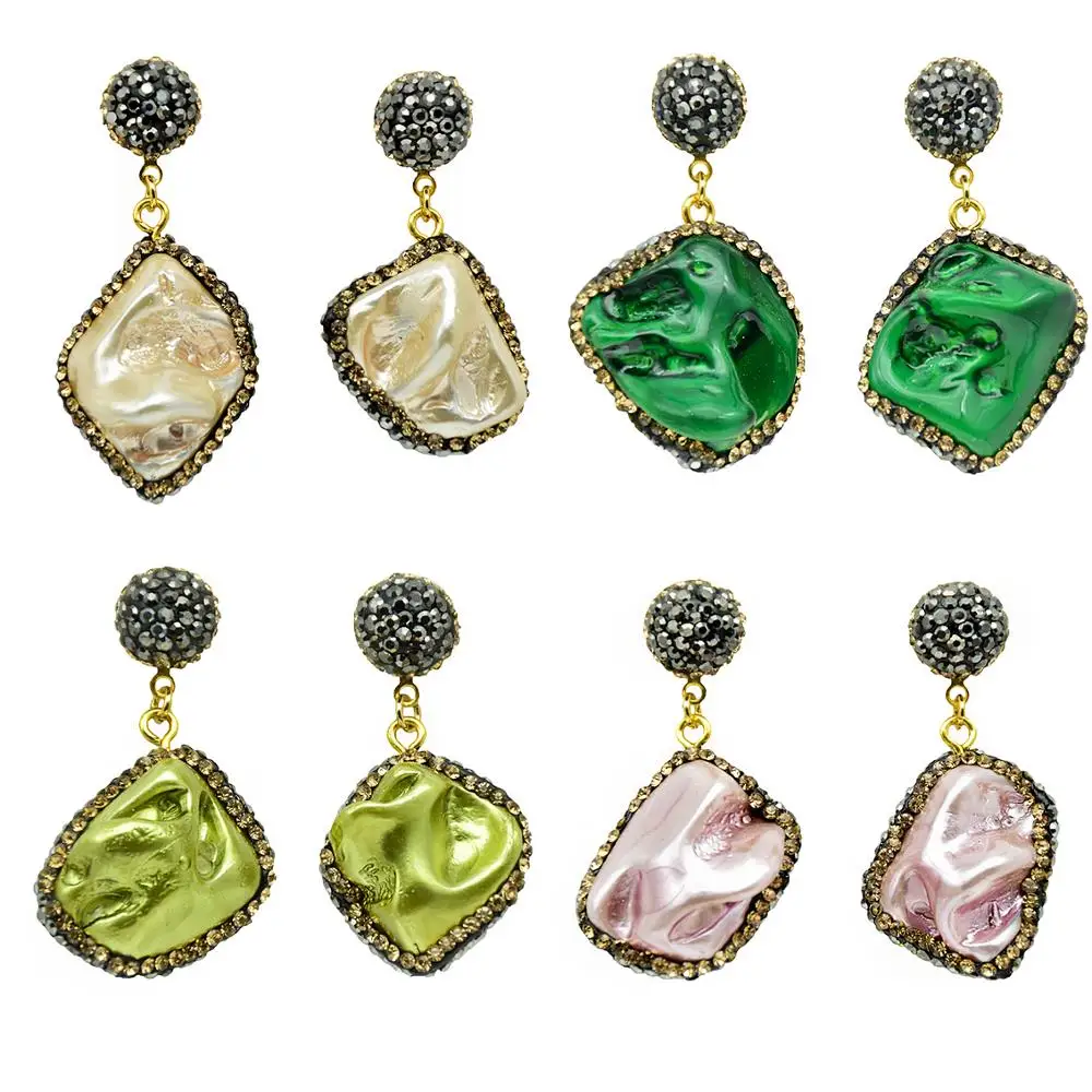 Серьги неправильной формы для женщин серьги в виде Красной ракушки модные