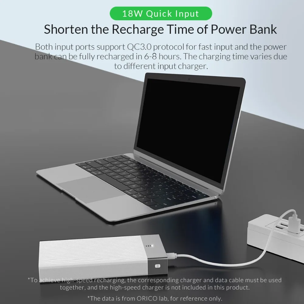 ORICO Quick Charge 3 0 Мощность банк 10000 мАч три Выход 5V2A/9V2A/12V1.5A * 1 Максимальная 18 Вт внешний