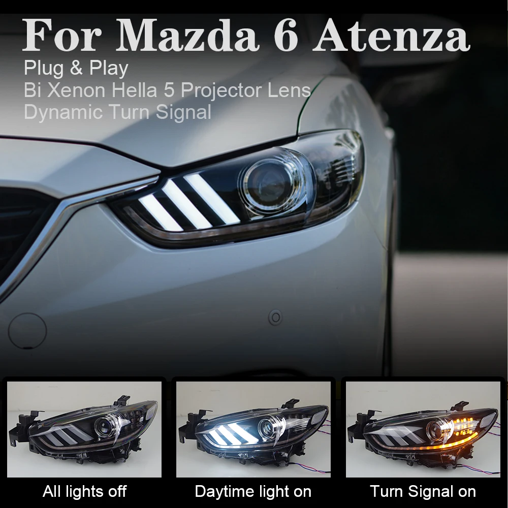 Стайлинга автомобилей фара для Mazda 6 фары Atenza светодиодный задний фонарь DRL