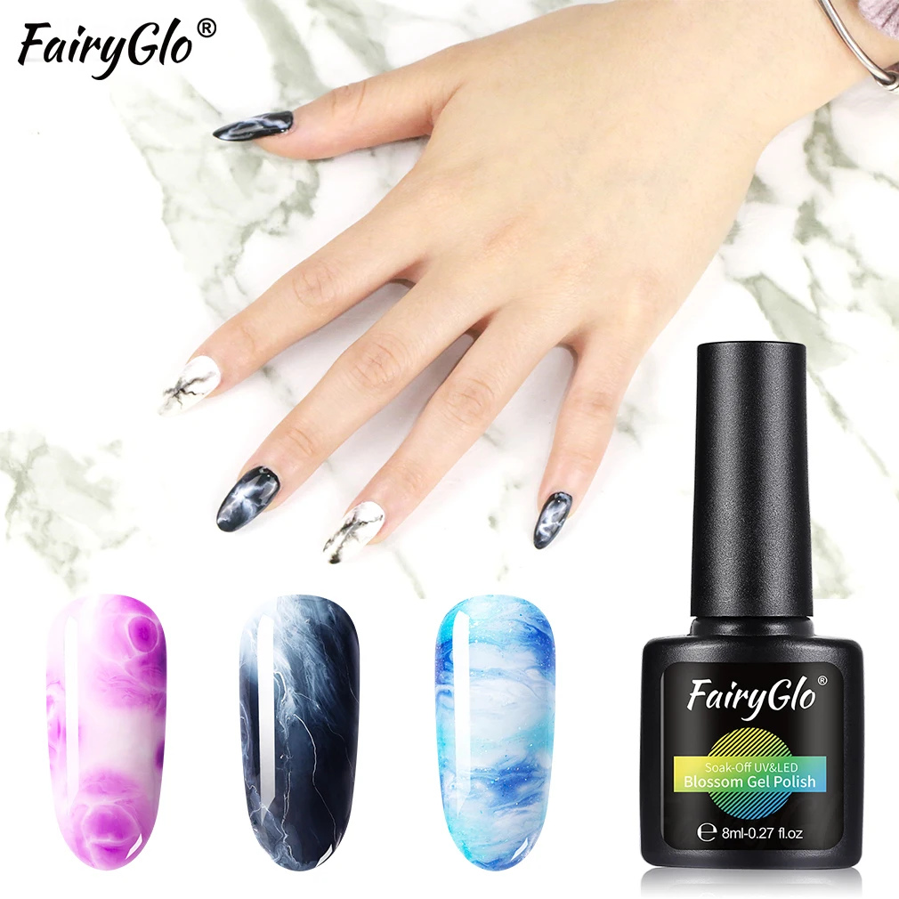 FairyGlo 8 мл Цветочный Гель лак для ногтей Цветущий эффект дизайн маникюр Vernis