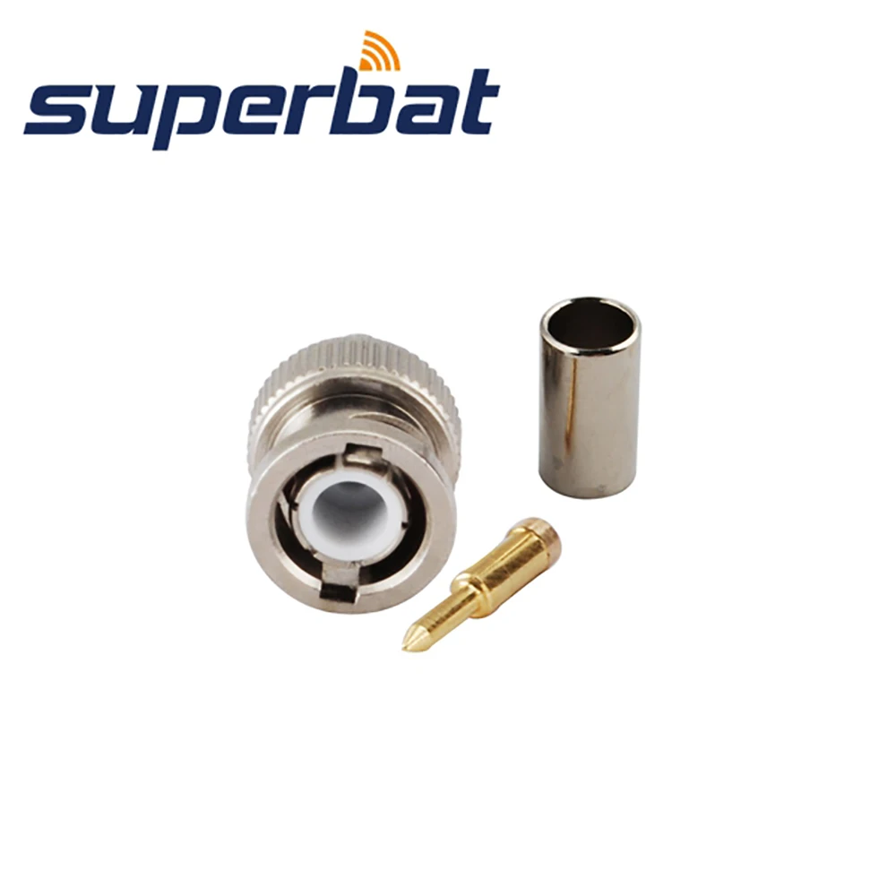 Superbat 10 шт BNC обжимной разъем RF коаксиальный для кабеля RG58 RG142 LMR195|connector crimp|connectors for