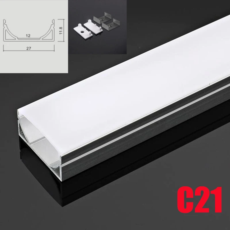 Светодиодный алюминиевый профиль C21 6 комплектов 50 см u образная канальная