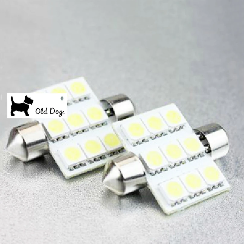 50 шт. автомобильный гирлянда 9SMD 9 светодиодный 5050 Festoon светильник festoon интерьерная