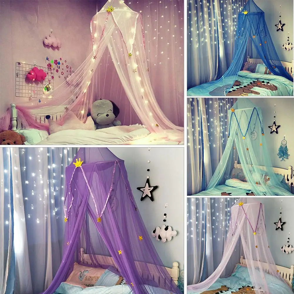 

Children's Dome Mosquito Net Pink Bed Yarn European Hanging Princess Style Decorative Drapes