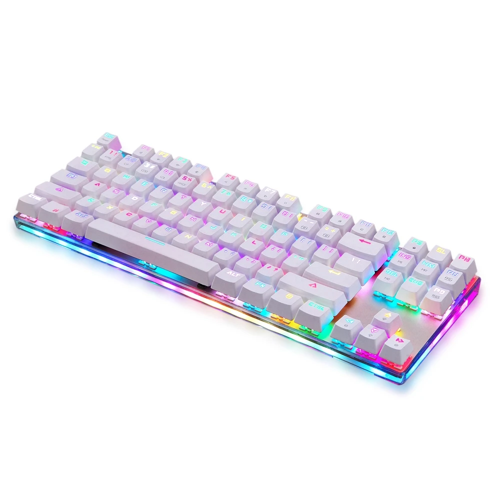 Motospeed K87S ABS USB2.0 механическая клавиатура с RGB Подсветка синий переключатель для