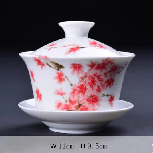 D Керамические расписанные вручную чайные чашки Gaiwan, китайские чайные чашки Kong Fu, чайная посуда, аксессуары, домашний чайный набор, посуда для напитков - Цвет: D