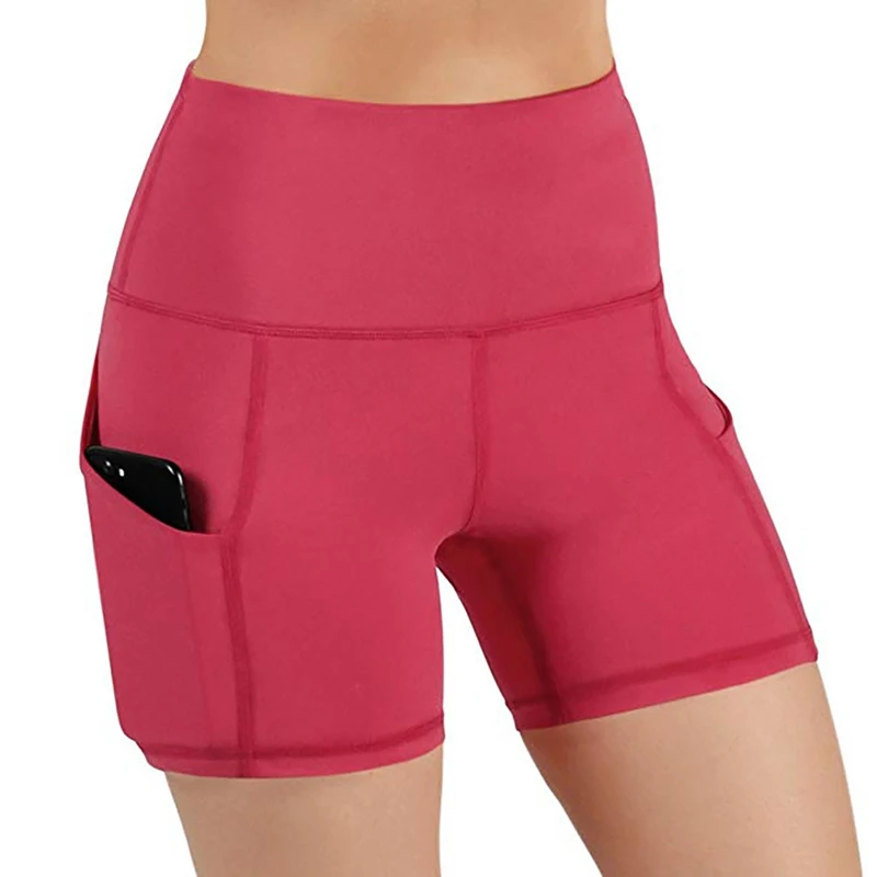R Yoga Shorts Pants Women High Waist Butt Lifting Push Up Tight Shorts Pants Trousers Running Sportswear Leggings Sport Women - Color: R