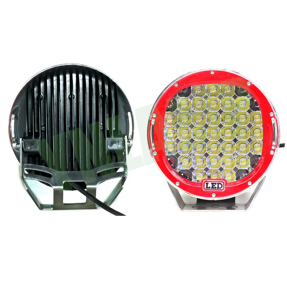 YNROAD 2 шт. 185 Вт 9 дюймов красный/черный круглый светодиодный Рабочий фонарь для ATV SUV