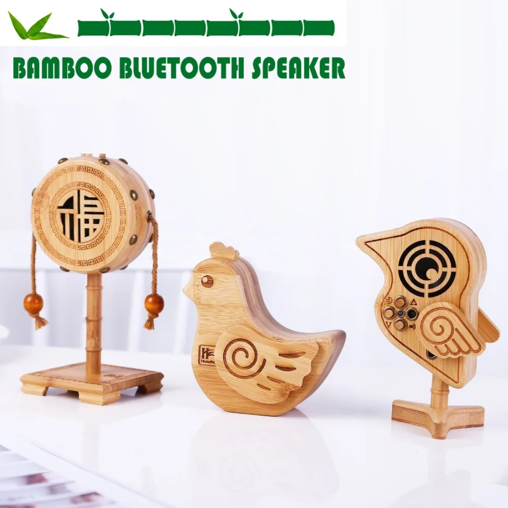 Bluetooth динамик из бамбука погремушка форма Беспроводная резонирующая коробка бас