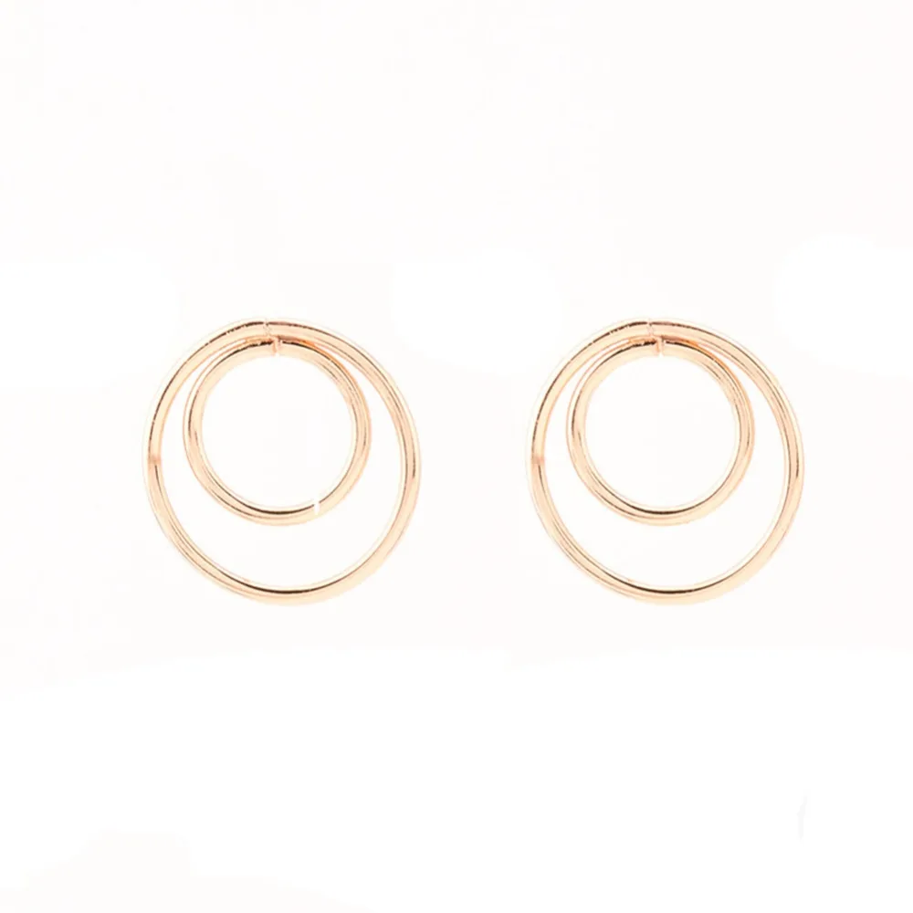 1 пара Для женщин Простые серьги полые геометрические бар круг уха Серьги