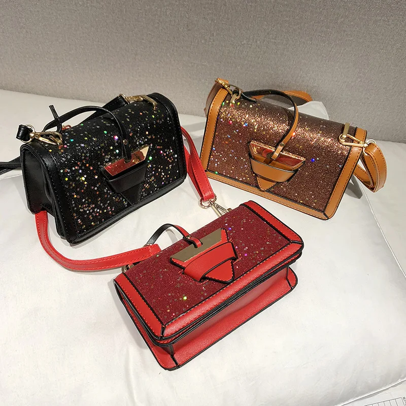 Wilicosh Мода блестками из искусственной кожи Crossbody сумка для Для женщин Курьерские