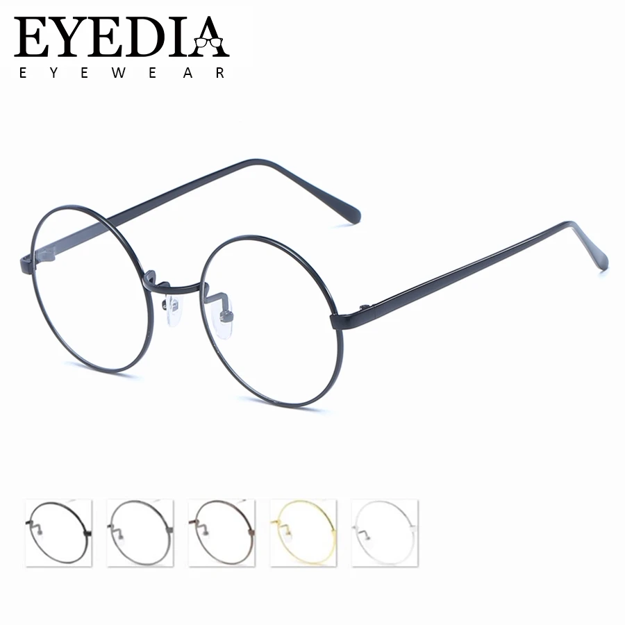 Круглая металлическая оправа для очков унисекс винтажная L2805CJ|prescription glasses