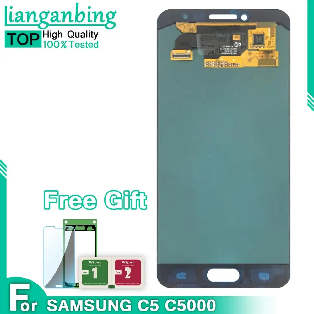 ЖК дисплей Super Amoled для Samsung Galaxy C5 C5000 с сенсорным экраном в сборе замена бесплатная