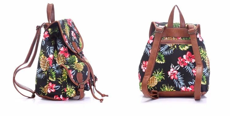 Холщовая Сумка из искусственной кожи Mochila, модный рюкзак, школьные сумки для девочек, Женский школьный рюкзак с цветочным принтом