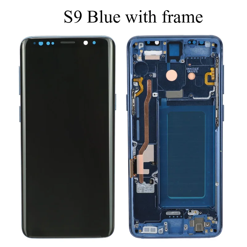 S9 Light Blue Frame AMOLED Замена для SAMSUNG Galaxy S9 S9+ ЖК сенсорный экран дигитайзер с рамкой G960 G965 дисплей - Цвет: S9 Light Blue Frame