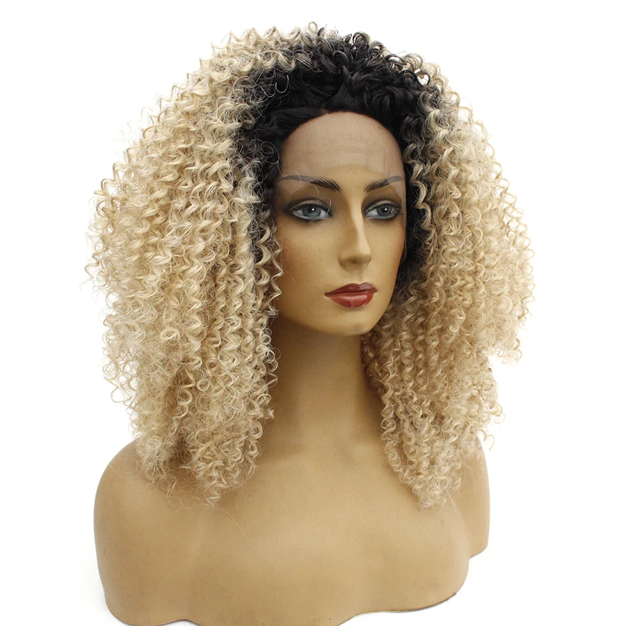 Средний Омбре синтетический парик для женщин кудрявый парик с волосами младенца коричневый черный 613 фиолетовый парик для выступлений